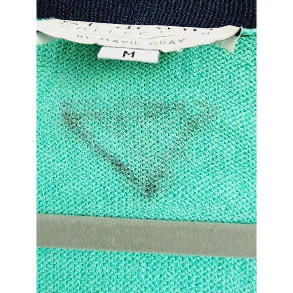 St. John Marie Gray M Women's Santana Knit Cardigan Green Black *Has Defects* - Picture 4 of 10